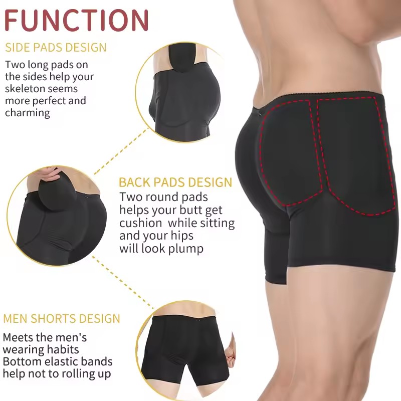 Men Padded Hip Enhancer Booty  - Boxer Brief Pack Cotton 리뷰 및 가격