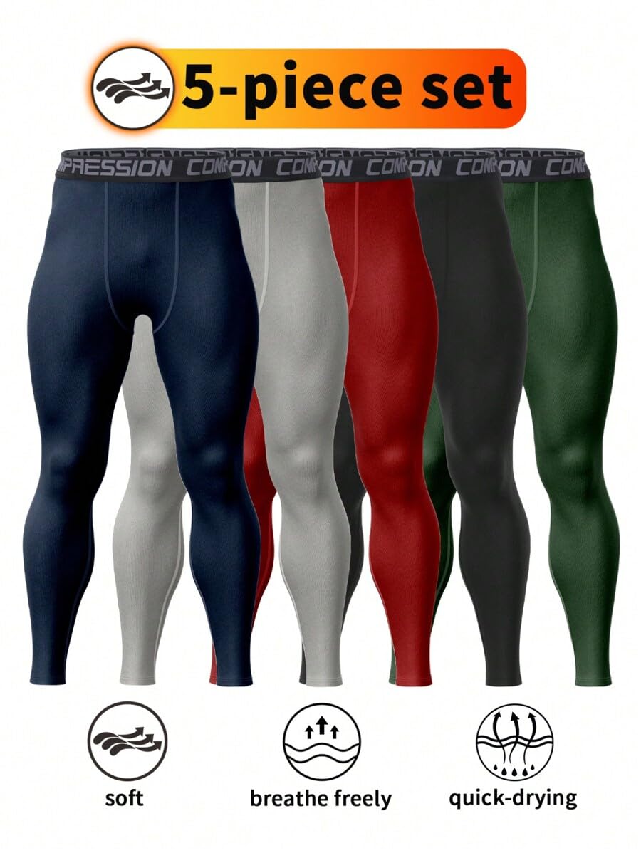 5pcs Men's Fitness Compression - Compression Long Pant 리뷰 및 가격